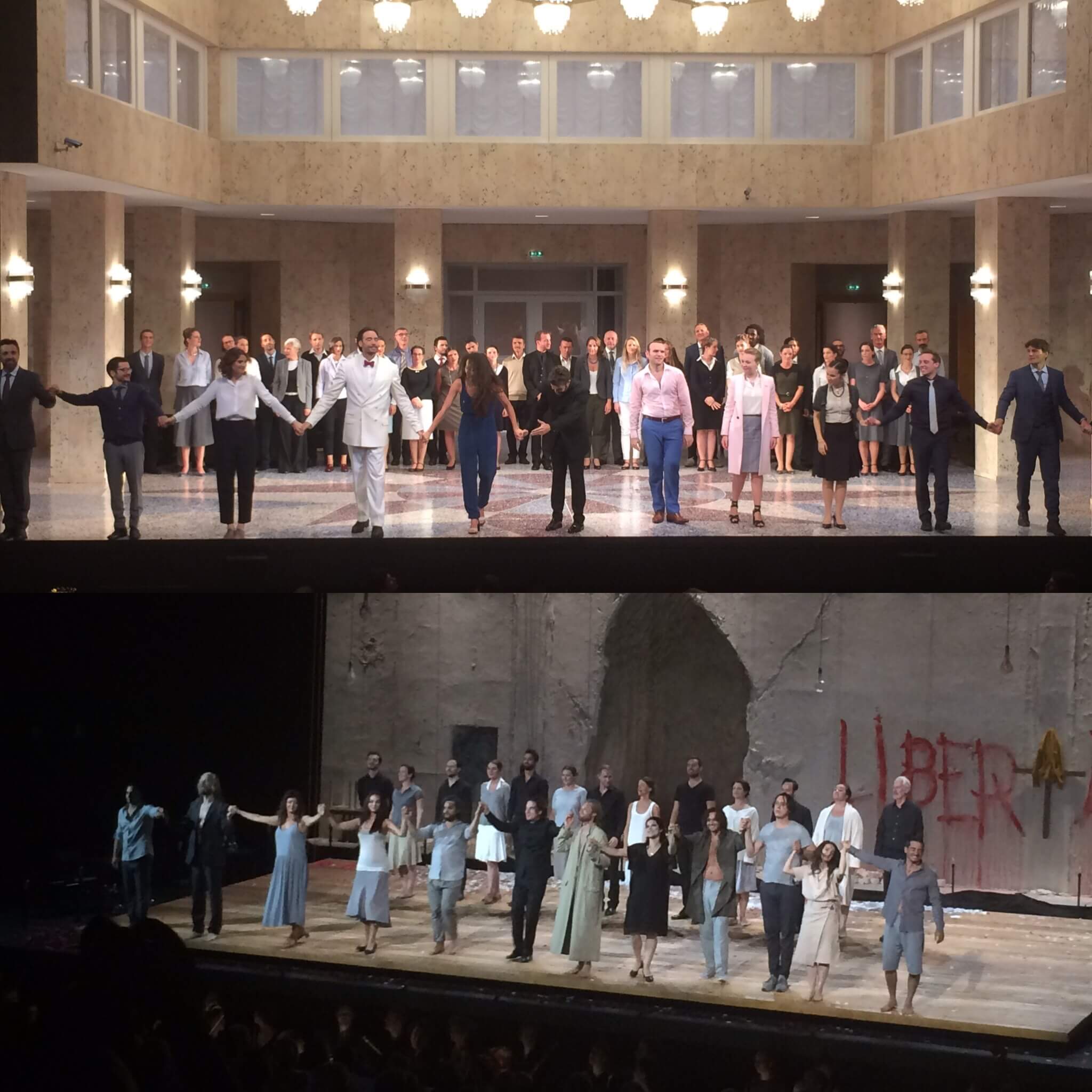 Why see one opera a night when you can see two?  Bows for Carmen (top) and Giovanni (bottom) at Aix.