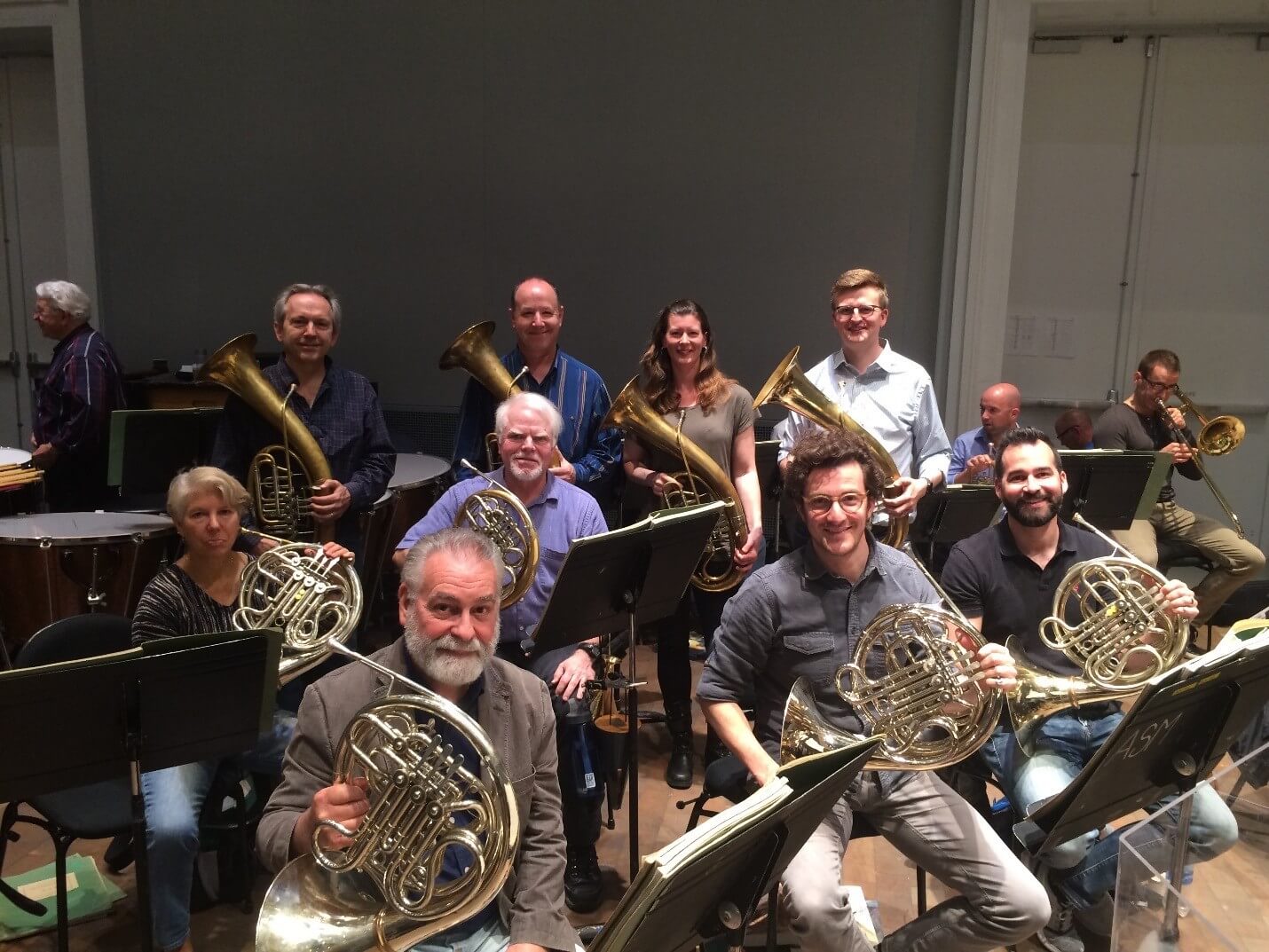 The horn section of the San Francisco Opera Orchestra.