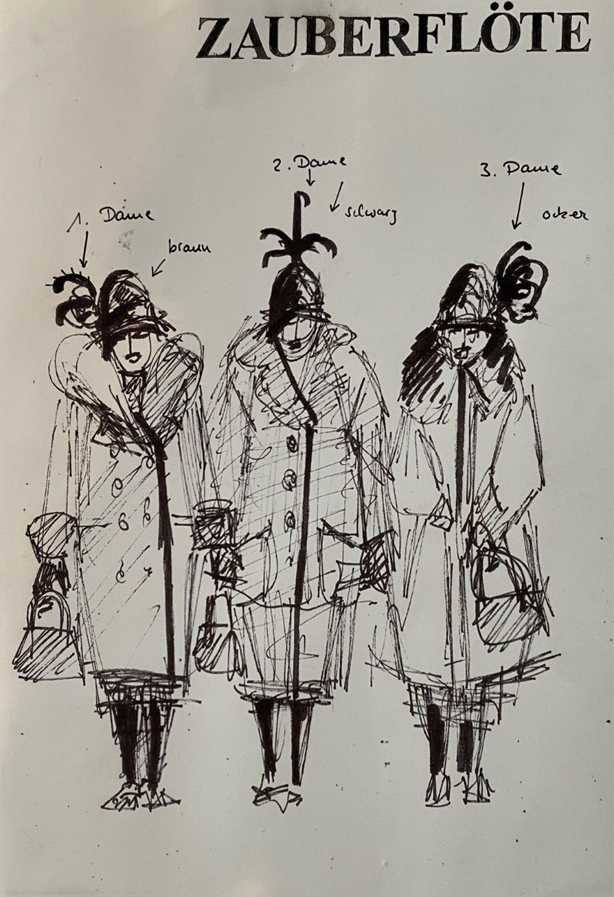 Esther Bialas’ canteen sketch for the Three Ladies’ ultimate design.