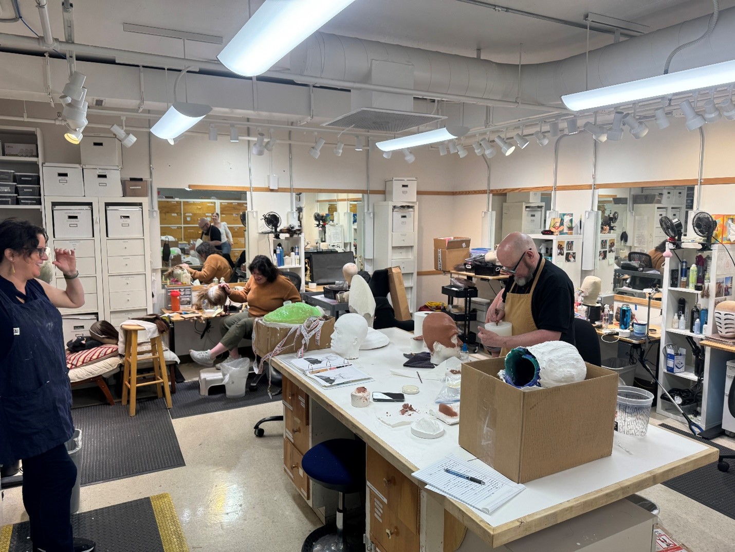 Head of Wig and Make-Up Jeanna Parham and her team in the Wig Room at the Opera.