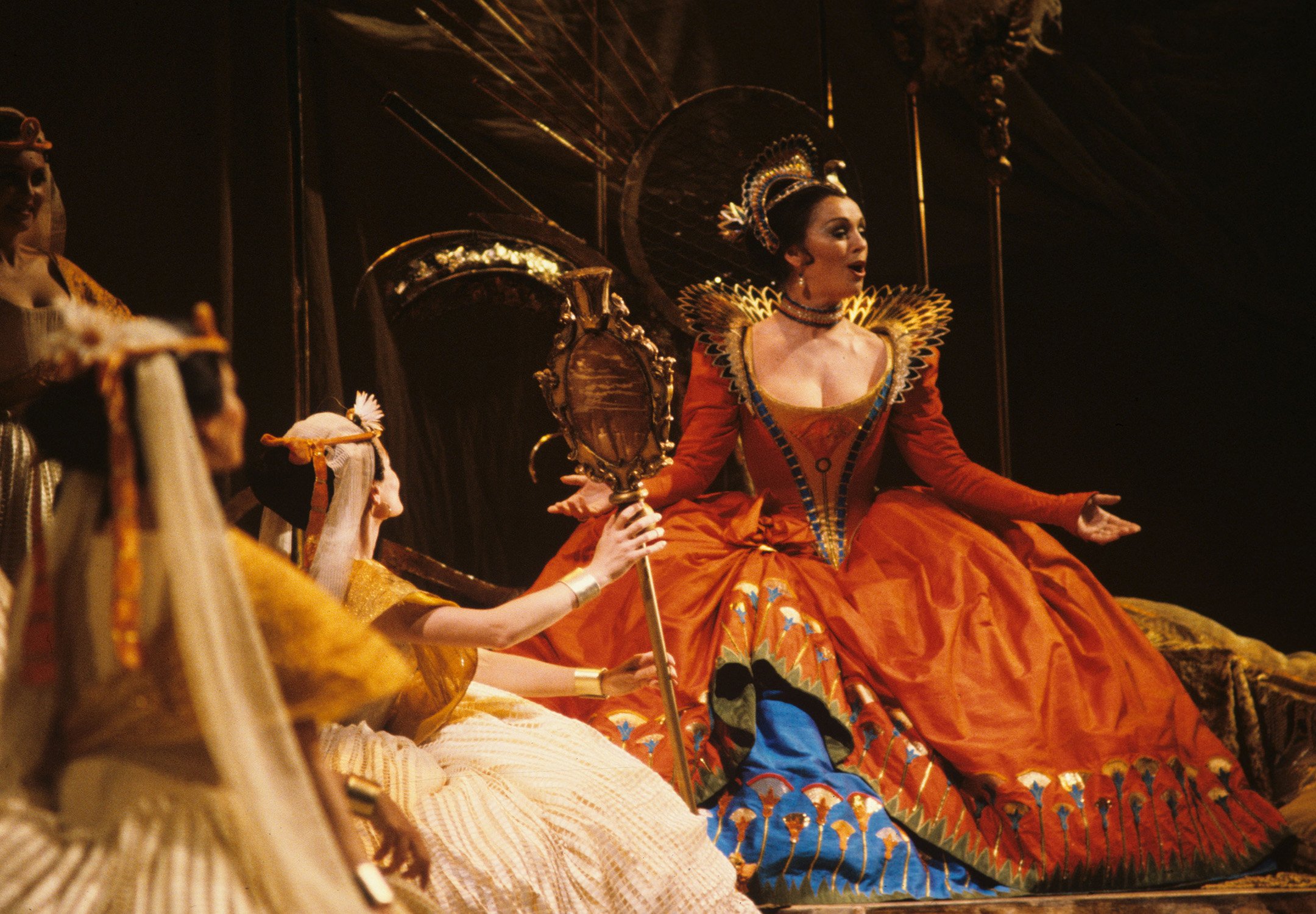 An image from 1982's "Giulio Cesare" with Valerie Masterson as Cleopatra