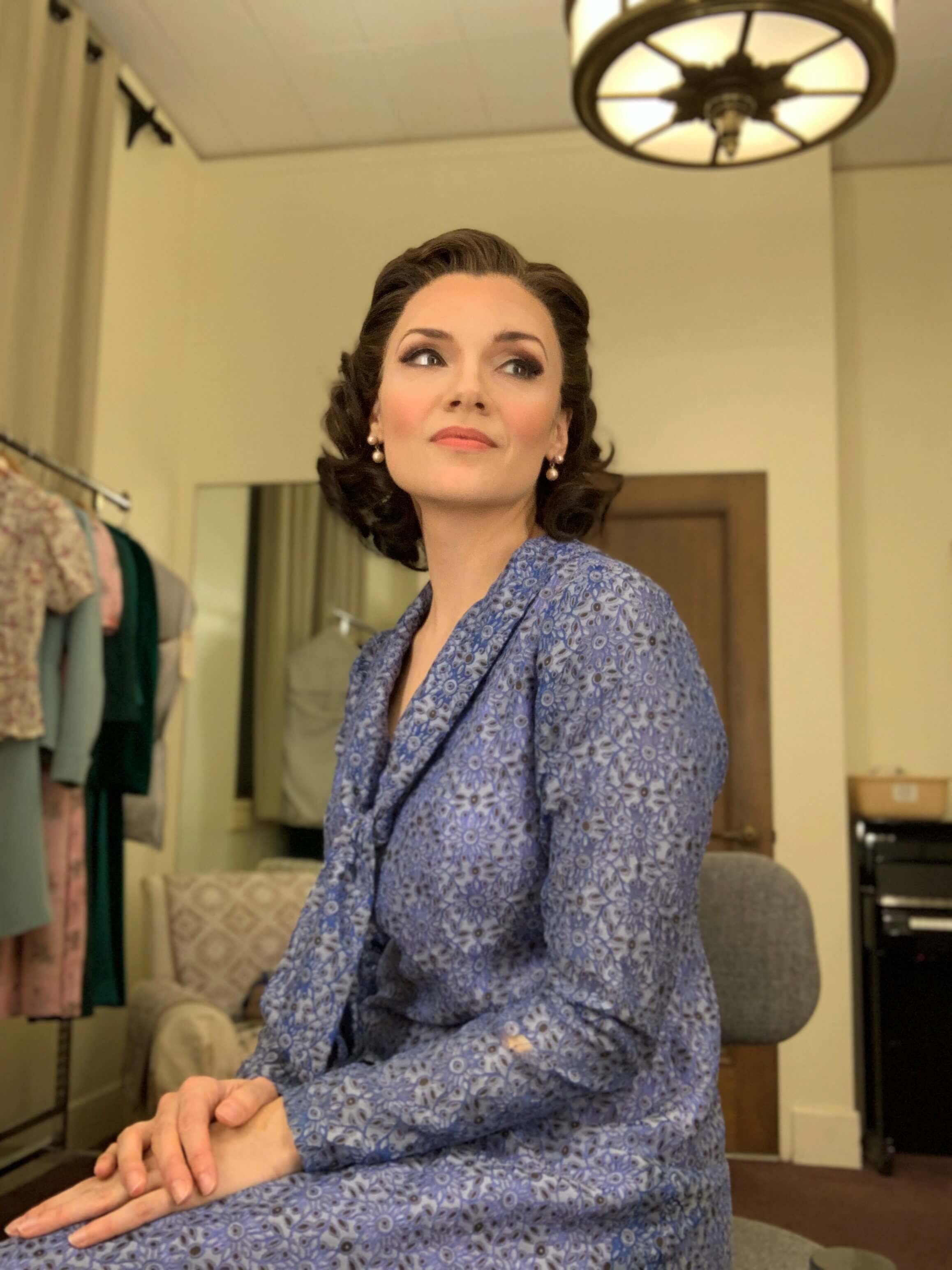 Andriana in her dressing room enjoying a moment of tranquility amidst the very busy role of Mary. (Photo courtesy of Andriana Chuchman.)