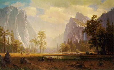 Albert Bierstadt’s painting “Looking up the Yosemite Valley”, an inspiration for Katy’s Ring projection designs.