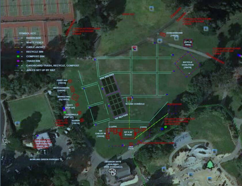 Mapping out the logistics of Opera in the Park for Sunday’s concert.