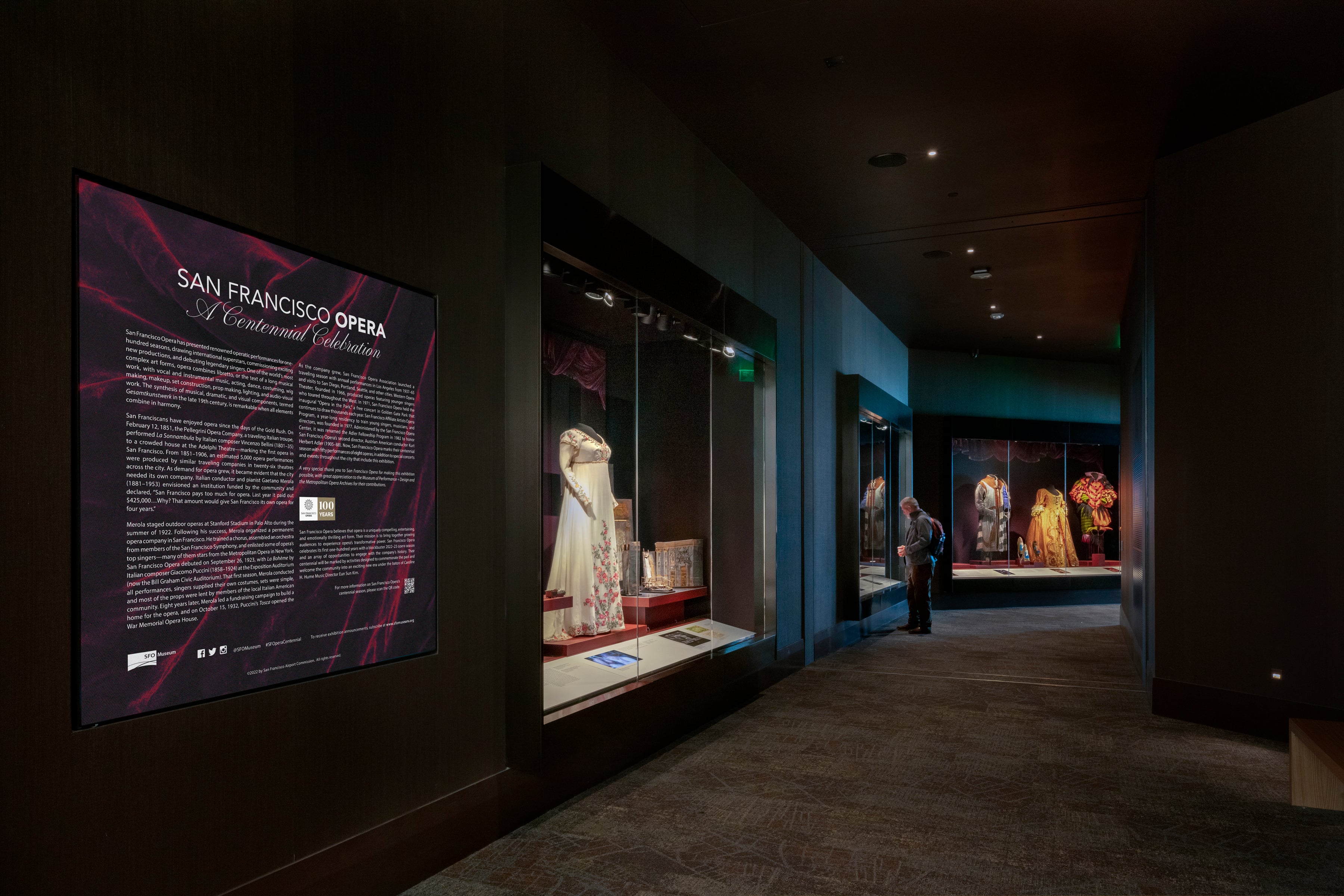 SFO Centennial Celebration display at SF International Airport