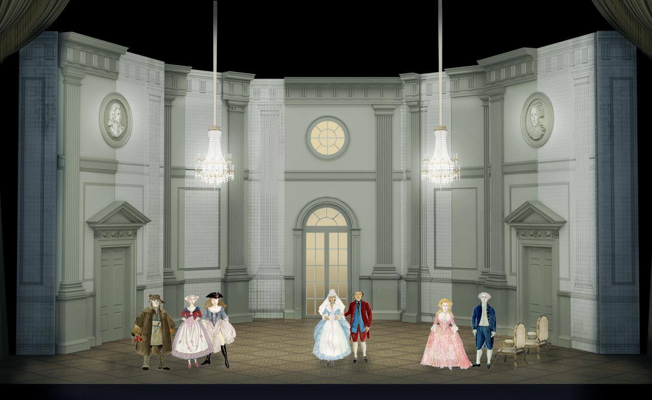 Set Designer Erhard Rom’s concept for our Neo-Classical American manor house.
