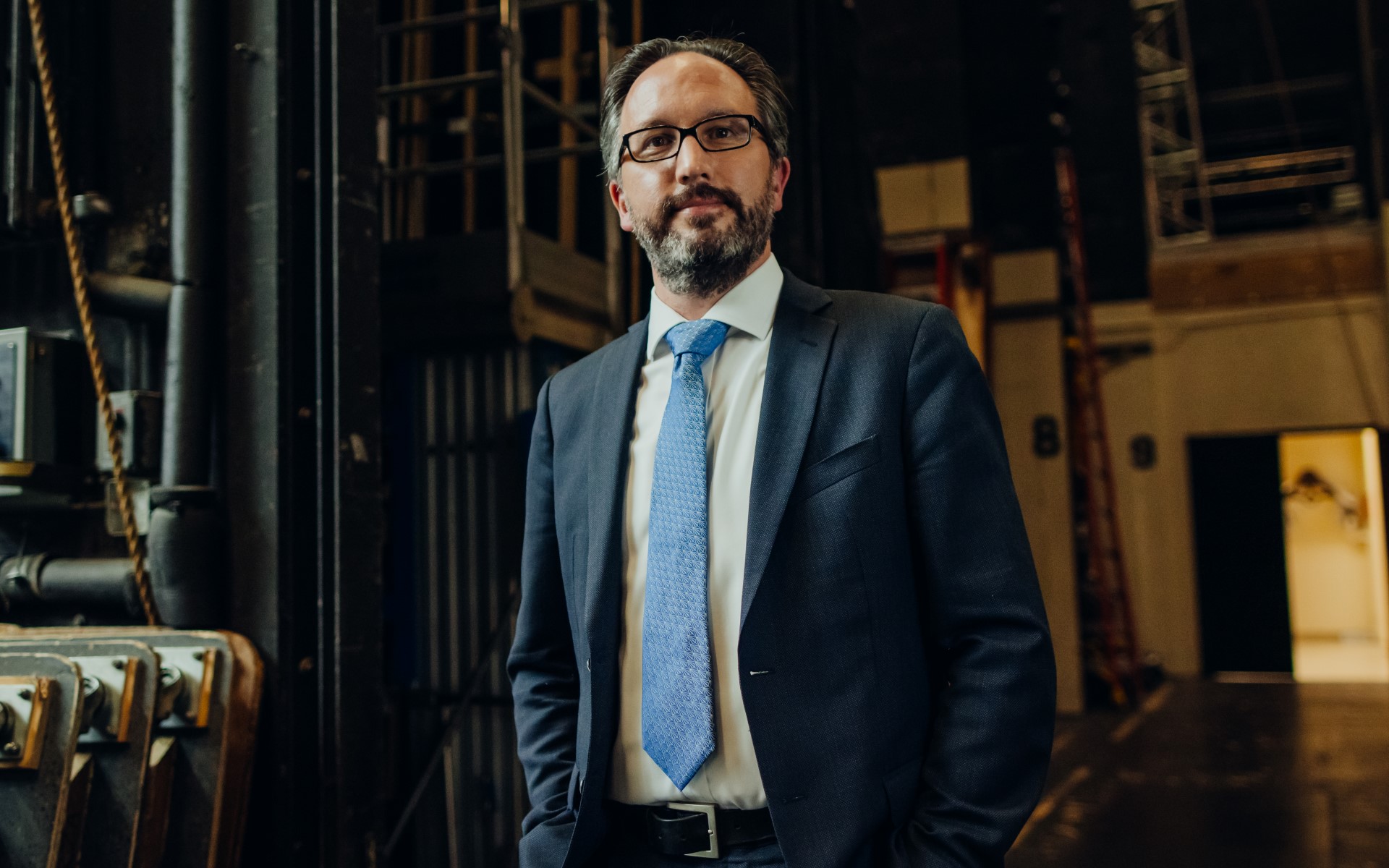 Matthew Shilvock wearing a blue tie